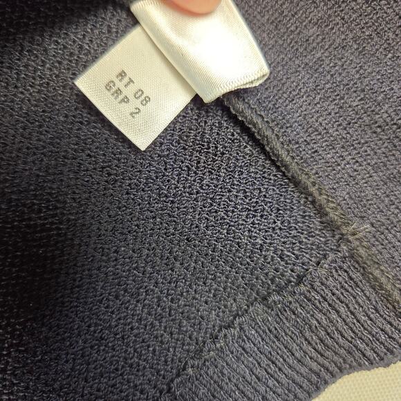 St. John Collection Navy Knit Jacket Women’s Size 10 Gold Button Zip Front USA - Picture 6 of 16